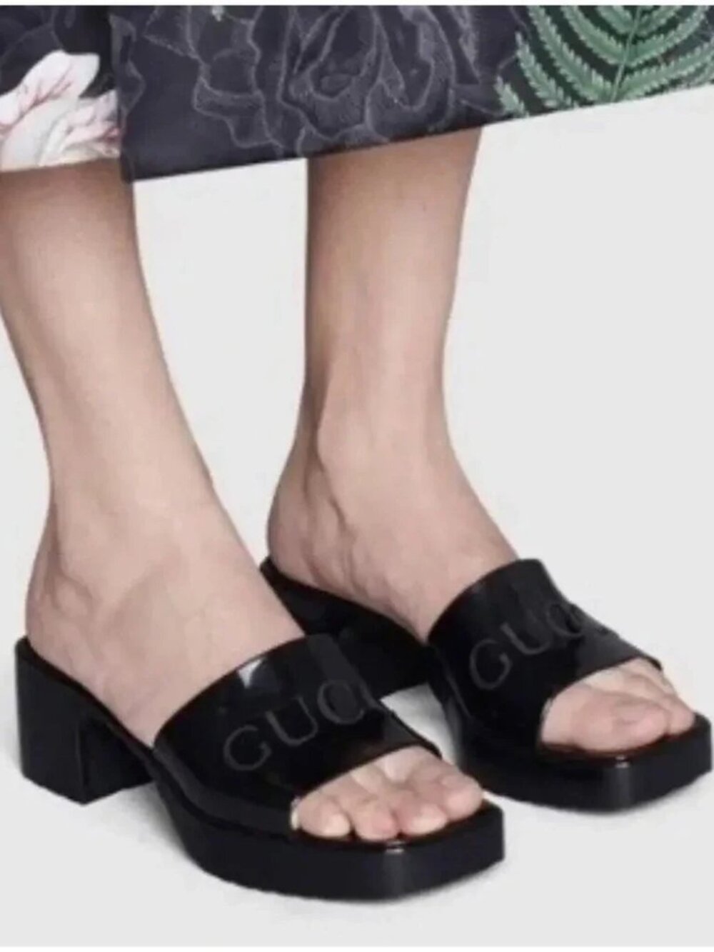 Gucci Rubber Heeled Sandal